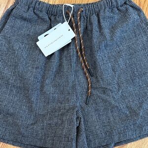 Commense High Waist Checkered Shorts - Black and Gray